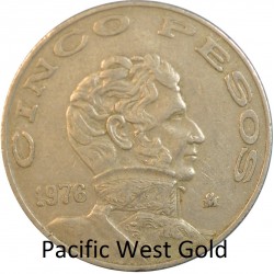 1971 - 1978 Mexico 5 Pesos coin Random Year